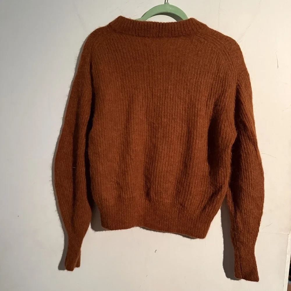 Everlane Alpaca Blend Sweater Medium Rust Brown Quiet Luxury Parisian Soft Girl - Picture 4 of 5